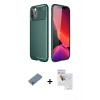 MARSİLYAN™- iPhone 11 Pro Max Kılıf Eksen Form Prime - Siyah Seramik Nano Ekran Koruyucu + Shine Kamera Lens Koruma Cam - GS