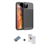MARSİLYAN™- iPhone 11 Pro Max Kılıf Eksen Form Prime - Siyah Seramik Nano Ekran Koruyucu + Shine Kamera Lens Koruma Cam - MI