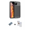 MARSİLYAN™- iPhone 11 Pro Max Kılıf Eksen Form Prime - Siyah Seramik Nano Ekran Koruyucu + Shine Kamera Lens Koruma Cam - SABE