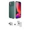 MARSİLYAN™- iPhone 11 Pro Max Kılıf Eksen Form Prime - Siyah Seramik Nano Ekran Koruyucu + Pers Alüminyum Kamera Lens - YL