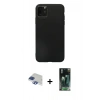 MARSİLYAN™- iPhone 11 Pro Max Kılıf Kozmos Yansıma Özel Seri - Şeffaf 360 Full Body Arka Koruyucu + Lacivert Pers Alüminyum Kamera Lens