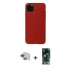 MARSİLYAN™- iPhone 11 Pro Max Kılıf Kozmos Yansıma Özel Seri - Şeffaf 360 Full Body Arka Koruyucu + Lacivert Pers Alüminyum Kamera Lens