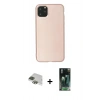 MARSİLYAN™- iPhone 11 Pro Max Kılıf Kozmos Yansıma Özel Seri - Şeffaf 360 Full Body Arka Koruyucu + Pers Alüminyum Kamera Lens - YL