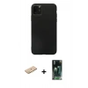 MARSİLYAN™- iPhone 11 Pro Max Kılıf Kozmos Yansıma Özel Seri - Şeffaf 360 Full Body Arka Koruyucu + Renkli Kamera Lens Koruma Cam - SI