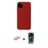 MARSİLYAN™- iPhone 11 Pro Max Kılıf Kozmos Yansıma Özel Seri - Şeffaf 360 Full Body Arka Koruyucu + Renkli Kamera Lens Koruma Cam - PE