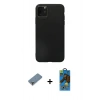 MARSİLYAN™- iPhone 11 Pro Max Kılıf Kozmos Yansıma Özel Seri - Siyah 18D Cam Ekran Koruyucu + Açık Yeşil Metal Kamera Lens Koruma Cam