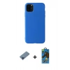 MARSİLYAN™- iPhone 11 Pro Max Kılıf Kozmos Yansıma Özel Seri - Siyah 18D Cam Ekran Koruyucu + Metal Kamera Lens Koruma Cam - MI