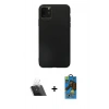 MARSİLYAN™- iPhone 11 Pro Max Kılıf Kozmos Yansıma Özel Seri - Siyah 18D Cam Ekran Koruyucu + Şeffaf Kamera Lens Koruma Cam