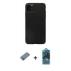 MARSİLYAN™- iPhone 11 Pro Max Kılıf Kozmos Yansıma Özel Seri - Siyah 18D Cam Ekran Koruyucu + Shine Kamera Lens Koruma Cam - SABE
