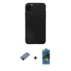 MARSİLYAN™- iPhone 11 Pro Max Kılıf Kozmos Yansıma Özel Seri - Siyah 18D Cam Ekran Koruyucu + Siyah Shine Kamera Lens Koruma Cam