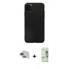 MARSİLYAN™- iPhone 11 Pro Max Kılıf Kozmos Yansıma Özel Seri - Siyah 20D Premium Cam Ekran Koruyucu + Pers Alüminyum Kamera Lens - YL