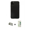 MARSİLYAN™- iPhone 11 Pro Max Kılıf Kozmos Yansıma Özel Seri - Siyah 20D Premium Cam Ekran Koruyucu + Yeşil Rainbow Kamera Lens Koruma Cam