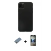 MARSİLYAN™- iPhone 11 Pro Max Kılıf Kozmos Yansıma Özel Seri - Siyah 34D Hayalet Izgaralı Cam + Gümüş Metal Kamera Lens Koruma Cam
