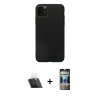 MARSİLYAN™- iPhone 11 Pro Max Kılıf Kozmos Yansıma Özel Seri - Siyah 34D Hayalet Izgaralı Cam + Kamera Lens Koruma Cam - SF