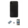 MARSİLYAN™- iPhone 11 Pro Max Kılıf Kozmos Yansıma Özel Seri - Siyah 34D Hayalet Izgaralı Cam + Metal Kamera Lens Koruma Cam - GD