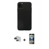 MARSİLYAN™- iPhone 11 Pro Max Kılıf Kozmos Yansıma Özel Seri - Siyah 34D Hayalet Izgaralı Cam + Pers Alüminyum Kamera Lens - SH