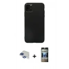 MARSİLYAN™- iPhone 11 Pro Max Kılıf Kozmos Yansıma Özel Seri - Siyah 34D Hayalet Izgaralı Cam + Pers Alüminyum Kamera Lens - LT