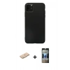 MARSİLYAN™- iPhone 11 Pro Max Kılıf Kozmos Yansıma Özel Seri - Siyah 34D Hayalet Izgaralı Cam + Renkli Kamera Lens Koruma Cam - MI
