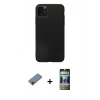MARSİLYAN™- iPhone 11 Pro Max Kılıf Kozmos Yansıma Özel Seri - Siyah 34D Hayalet Izgaralı Cam + Shine Kamera Lens Koruma Cam - GD