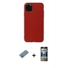 MARSİLYAN™- iPhone 11 Pro Max Kılıf Kozmos Yansıma Özel Seri - Siyah 34D Hayalet Izgaralı Cam + Shine Kamera Lens Koruma Cam - GS