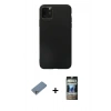 MARSİLYAN™- iPhone 11 Pro Max Kılıf Kozmos Yansıma Özel Seri - Siyah 34D Hayalet Izgaralı Cam + Shine Kamera Lens Koruma Cam - GS