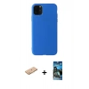 MARSİLYAN™- iPhone 11 Pro Max Kılıf Kozmos Yansıma Özel Seri - Siyah 34D Izgaralı Cam + Renkli Kamera Lens Koruma Cam - TU