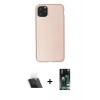 MARSİLYAN™- iPhone 11 Pro Max Kılıf Kozmos Yansıma Özel Seri - Siyah 360 Mat Full Body Arka Koruyucu + Kamera Lens Koruma Cam - SF