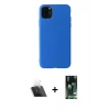 MARSİLYAN™- iPhone 11 Pro Max Kılıf Kozmos Yansıma Özel Seri - Siyah 360 Mat Full Body Arka Koruyucu + Kamera Lens Koruma Cam - SF