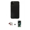 MARSİLYAN™- iPhone 11 Pro Max Kılıf Kozmos Yansıma Özel Seri - Siyah 360 Mat Full Body Arka Koruyucu + Pers Alüminyum Kamera Lens - KI
