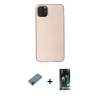 MARSİLYAN™- iPhone 11 Pro Max Kılıf Kozmos Yansıma Özel Seri - Siyah 360 Mat Full Body Arka Koruyucu + Mavi Metal Kamera Lens Koruma Cam