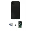 MARSİLYAN™- iPhone 11 Pro Max Kılıf Kozmos Yansıma Özel Seri - Siyah 360 Mat Full Body Arka Koruyucu + Pers Alüminyum Kamera Lens - LT