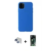 MARSİLYAN™- iPhone 11 Pro Max Kılıf Kozmos Yansıma Özel Seri - Siyah 360 Mat Full Body Arka Koruyucu + Pers Alüminyum Kamera Lens - LT