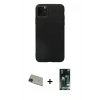 MARSİLYAN™- iPhone 11 Pro Max Kılıf Kozmos Yansıma Özel Seri - Siyah 360 Mat Full Body Arka Koruyucu + Rainbow Kamera Lens Koruma Cam - YL