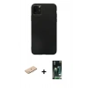 MARSİLYAN™- iPhone 11 Pro Max Kılıf Kozmos Yansıma Özel Seri - Siyah 360 Mat Full Body Arka Koruyucu + Renkli Kamera Lens Koruma Cam - MI