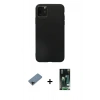 MARSİLYAN™- iPhone 11 Pro Max Kılıf Kozmos Yansıma Özel Seri - Siyah 360 Mat Full Body Arka Koruyucu + Shine Kamera Lens Koruma Cam - SH