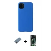 MARSİLYAN™- iPhone 11 Pro Max Kılıf Kozmos Yansıma Özel Seri - Siyah 360 Mat Full Body Arka Koruyucu + Metal Kamera Lens Koruma Cam - SH