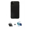 MARSİLYAN™- iPhone 11 Pro Max Kılıf Kozmos Yansıma Özel Seri - Siyah 3D Antistatik Cam Ekran Koruyucu + Kamera Lens Koruma Cam - SF