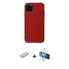 MARSİLYAN™- iPhone 11 Pro Max Kılıf Kozmos Yansıma Özel Seri - Siyah 3D Antistatik Cam Ekran Koruyucu + Mavi Renkli Kamera Lens Koruma Cam