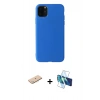 MARSİLYAN™- iPhone 11 Pro Max Kılıf Kozmos Yansıma Özel Seri - Siyah 3D Antistatik Cam Ekran Koruyucu + Renkli Kamera Lens Koruma Cam - MI