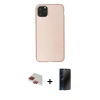 MARSİLYAN™- iPhone 11 Pro Max Kılıf Kozmos Yansıma Özel Seri - Siyah 3D Antistatik Hayalet Cam Ekran Koruyucu + Pers Alüminyum Kamera Lens - KI