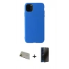 MARSİLYAN™- iPhone 11 Pro Max Kılıf Kozmos Yansıma Özel Seri - Siyah 3D Antistatik Hayalet Cam Ekran Koruyucu + Rainbow Kamera Lens Koruma Cam - GD