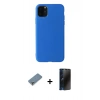 MARSİLYAN™- iPhone 11 Pro Max Kılıf Kozmos Yansıma Özel Seri - Siyah 3D Antistatik Hayalet Cam Ekran Koruyucu + Metal Kamera Lens Koruma Cam - GS