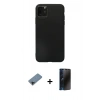 MARSİLYAN™- iPhone 11 Pro Max Kılıf Kozmos Yansıma Özel Seri - Siyah 3D Antistatik Hayalet Cam Ekran Koruyucu + Shine Kamera Lens Koruma Cam - SH