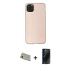 MARSİLYAN™- iPhone 11 Pro Max Kılıf Kozmos Yansıma Özel Seri - Siyah 3D Antistatik Hayalet Cam Ekran Koruyucu + Rainbow Kamera Lens Koruma Cam - GD