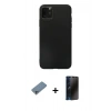 MARSİLYAN™- iPhone 11 Pro Max Kılıf Kozmos Yansıma Özel Seri - Siyah 3D Antistatik Hayalet Cam Ekran Koruyucu + Shine Kamera Lens Koruma Cam - SABE