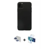 MARSİLYAN™- iPhone 11 Pro Max Kılıf Kozmos Yansıma Özel Seri - Siyah 3D Antistatik Seramik Nano Ekran Koruyucu + Pers Alüminyum Kamera Lens - LT