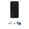 MARSİLYAN™- iPhone 11 Pro Max Kılıf Kozmos Yansıma Özel Seri - Siyah 3D Antistatik Seramik Nano Ekran Koruyucu + Renkli Kamera Lens Koruma Cam - SI