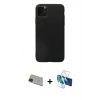 MARSİLYAN™- iPhone 11 Pro Max Kılıf Kozmos Yansıma Özel Seri - Siyah 3D Antistatik Seramik Nano Ekran Koruyucu + Rainbow Kamera Lens Koruma Cam - YL