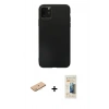 MARSİLYAN™- iPhone 11 Pro Max Kılıf Kozmos Yansıma Özel Seri - Siyah 6D Mat Seramik Hayalet Nano Ekran Koruyucu + Renkli Kamera Lens Koruma Cam - PE