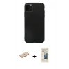 MARSİLYAN™- iPhone 11 Pro Max Kılıf Kozmos Yansıma Özel Seri - Siyah 6D Mat Seramik Hayalet Nano Ekran Koruyucu + Renkli Kamera Lens Koruma Cam - MI